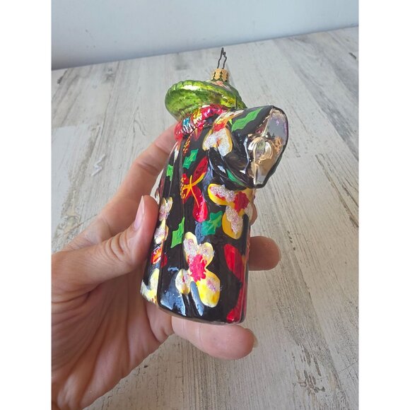 Vintage radko Tahitian tux lei Hawaiian shirt RARE flower ornament glass Xmas tr - Picture 7 of 10